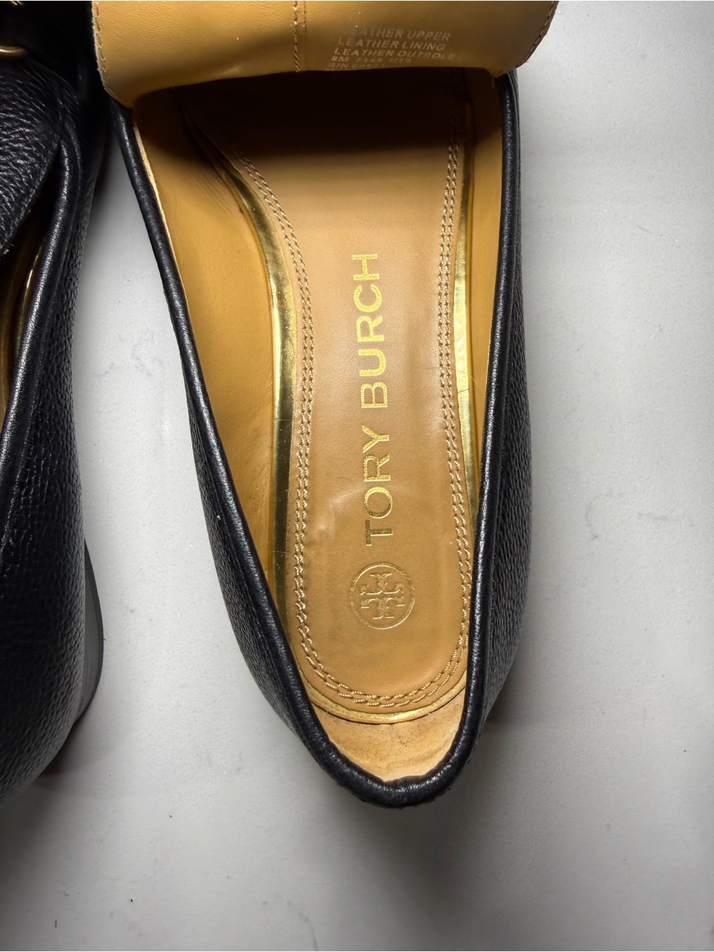 Tory Burch Black Leather Chain-Trim Loafers - Picture 8 of 12